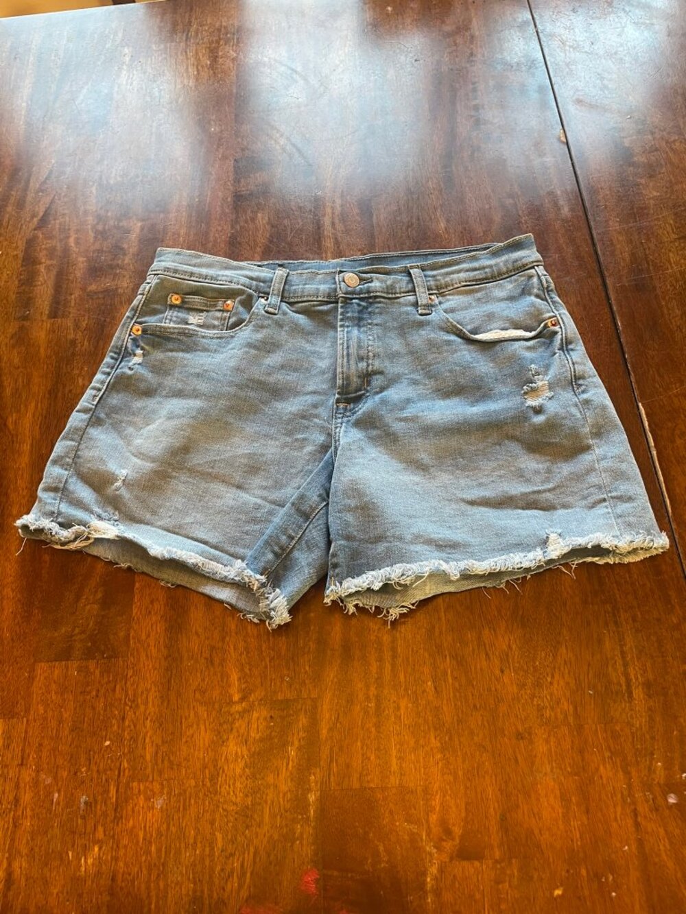 GAP Light Blue Distressed Denim Jean Shorts